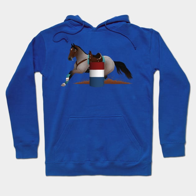 Bay Roan Barrel Racer - Equine Rampaige Hoodie by Equine Rampaige